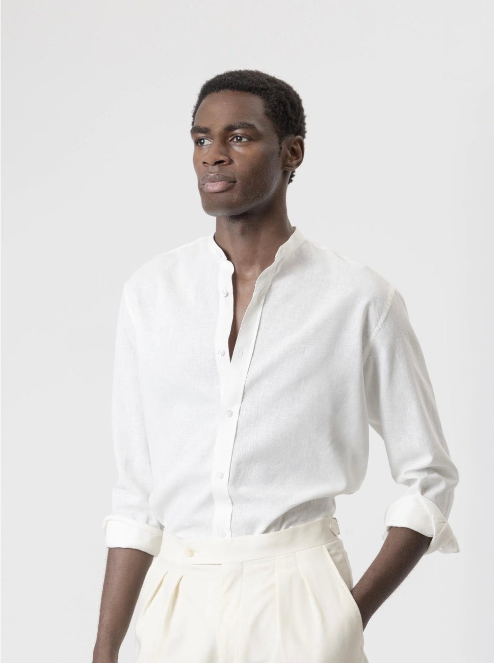 CAMISA CUELLO MAO LINO BLANCO PUROEGO