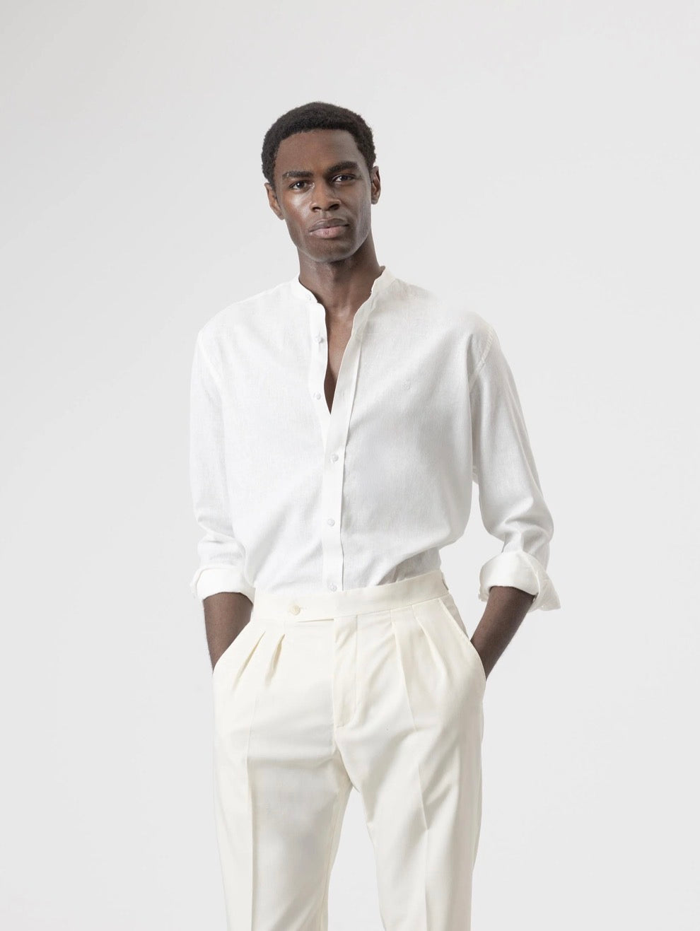 CAMISA CUELLO MAO LINO BLANCO PUROEGO