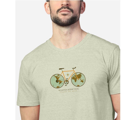 CAMISETA ORGÁNICA BICIWORLD KAKI SCOOTER