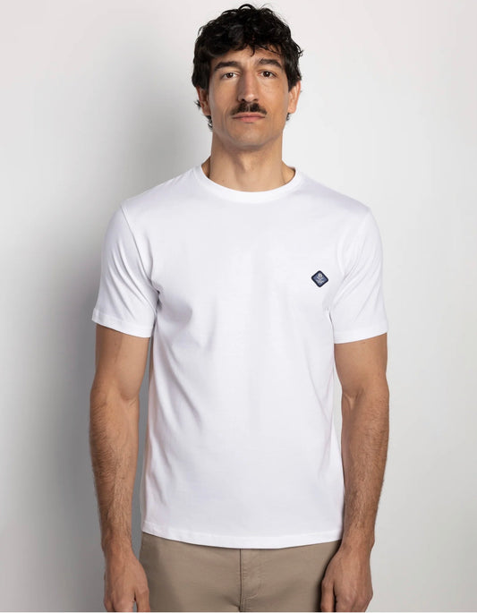 BOSTON CAMISETA REGULAR FIT LOGO BLANCA