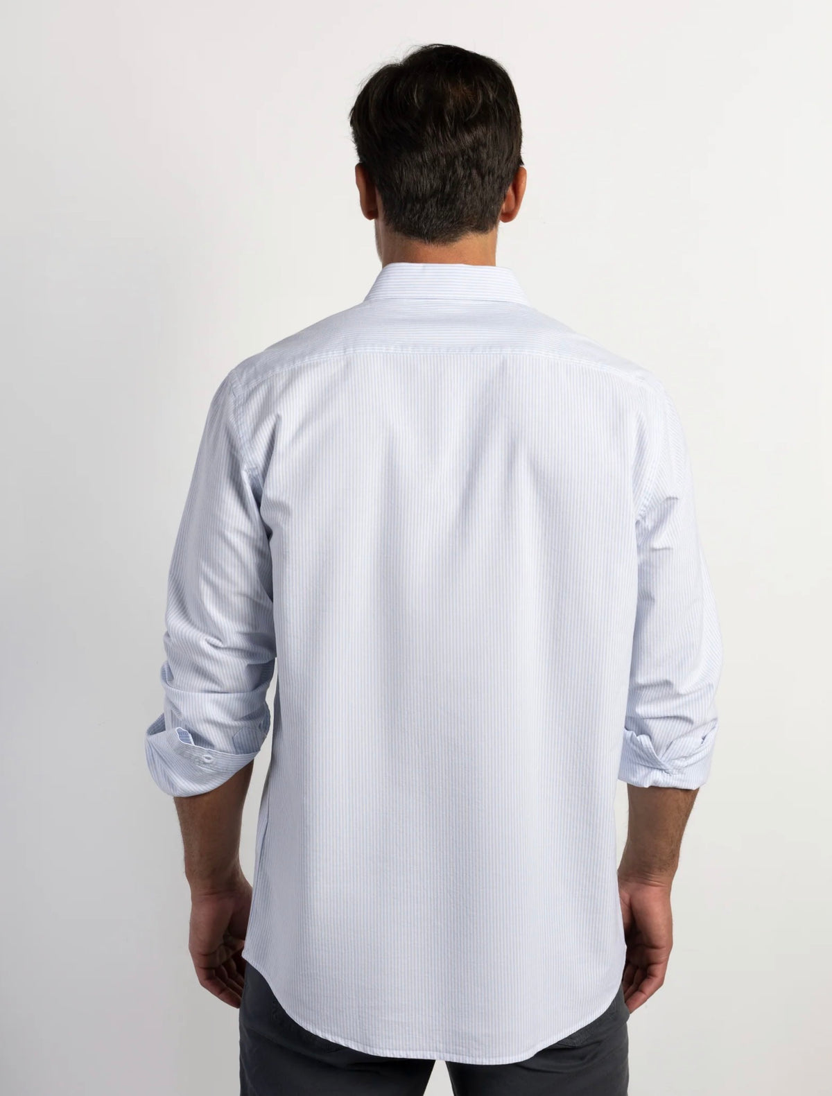 BOSTON CAMISA OXFORD REGULAR FIT RAYAS CELESTE