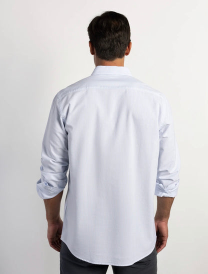 BOSTON CAMISA OXFORD REGULAR FIT RAYAS CELESTE