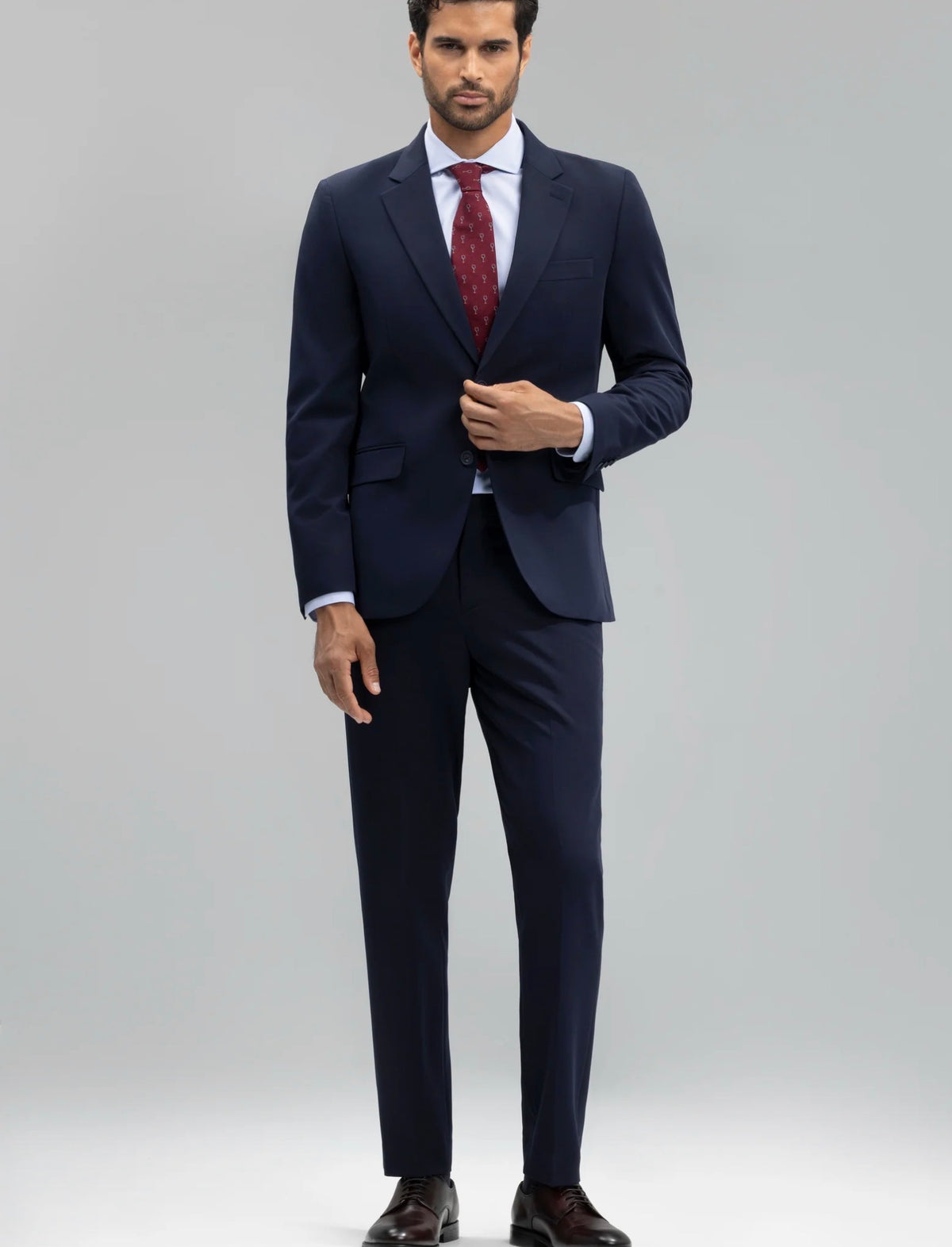 BOSTON PANTALÓN TRAJE SLIM FIT LISO AZUL MARINO