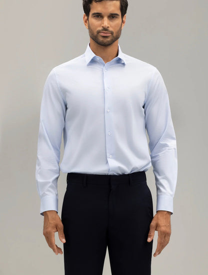 BOSTON CAMISA VESTIR SLIM FIT ESTRUCTURA CELESTE