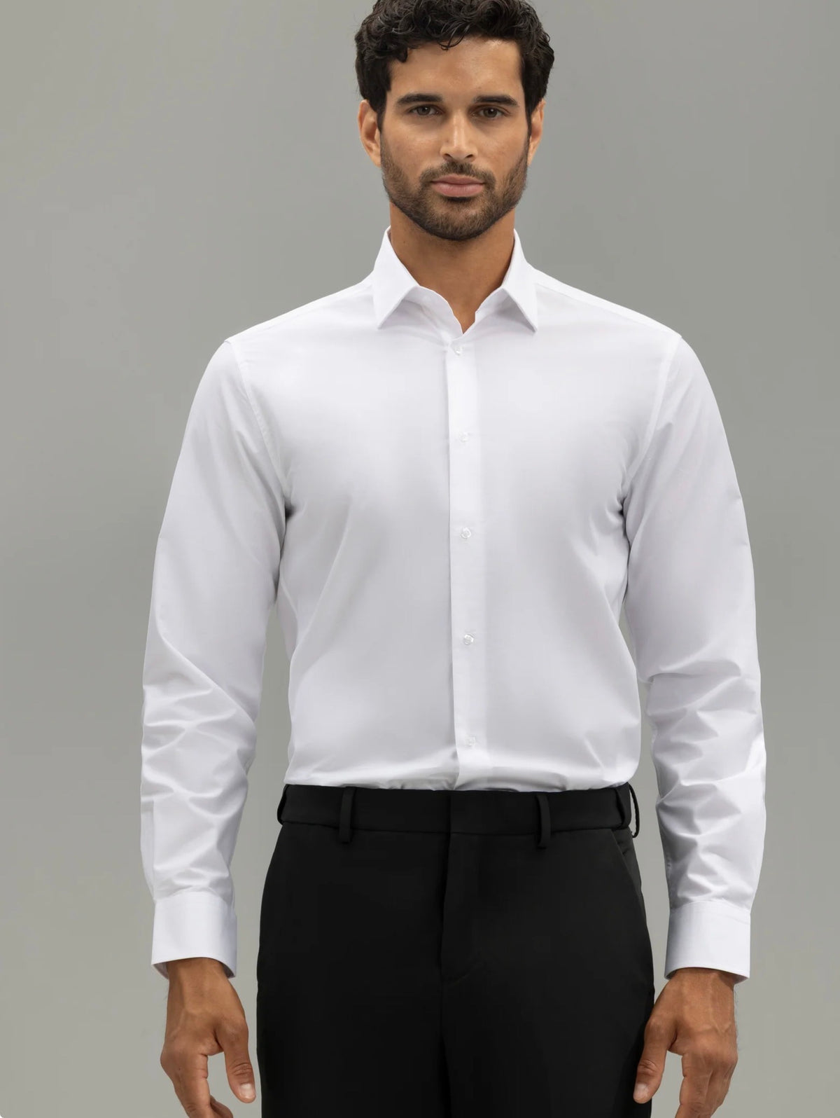 BOSTON CAMISA VESTIR SLIM FIT ESTRUCTURA BLANCA