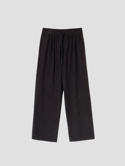 PUROEGO PANTALÓN PANA WIDE FIT CINTURA ELÁSTICA MARRÓN