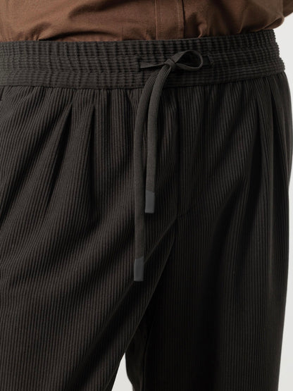 PUROEGO PANTALÓN PANA WIDE FIT CINTURA ELÁSTICA MARRÓN