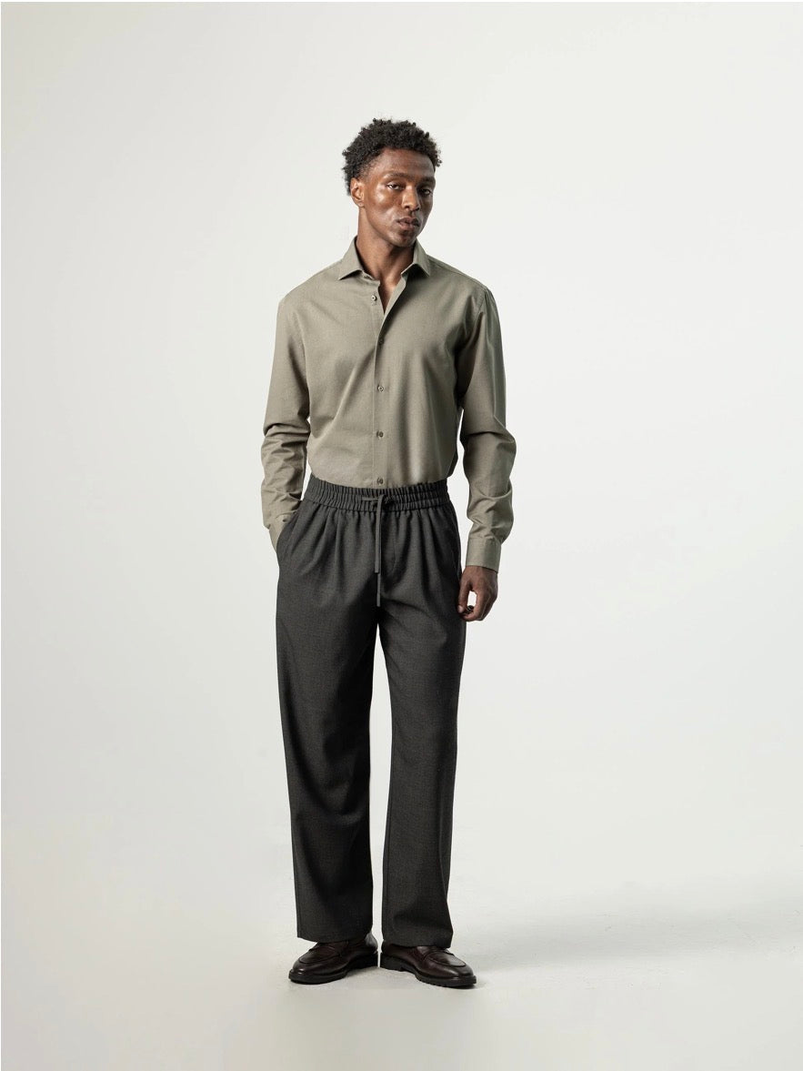 PUROEGO PANTALÓN WIDE FIT CORDÓN VERDE