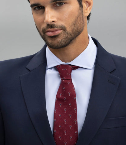 BOSTON AMERICANA TRAJE SLIM FIT LISO MARINO