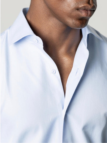 PUROEGO CAMISA TWILL VESTIR AZUL CELESTE