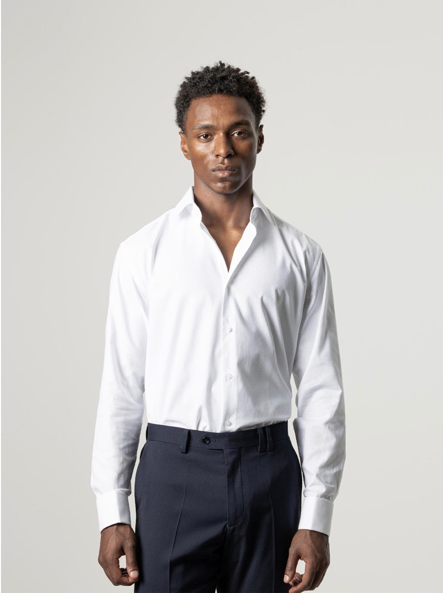 PUROEGO CAMISA VESTIR PUÑO GEMELO BLANCA