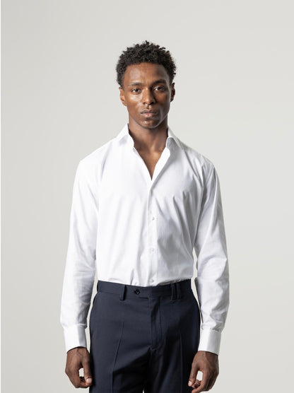 PUROEGO CAMISA VESTIR PUÑO GEMELO BLANCA