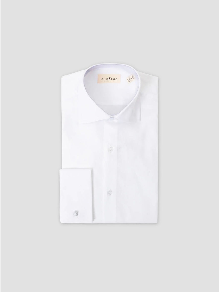 PUROEGO CAMISA VESTIR PUÑO GEMELO BLANCA