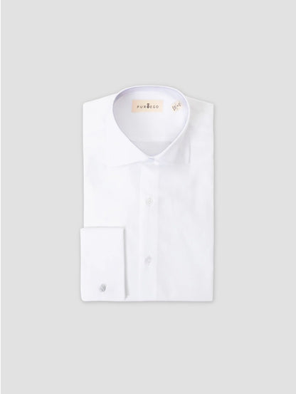 PUROEGO CAMISA VESTIR PUÑO GEMELO BLANCA
