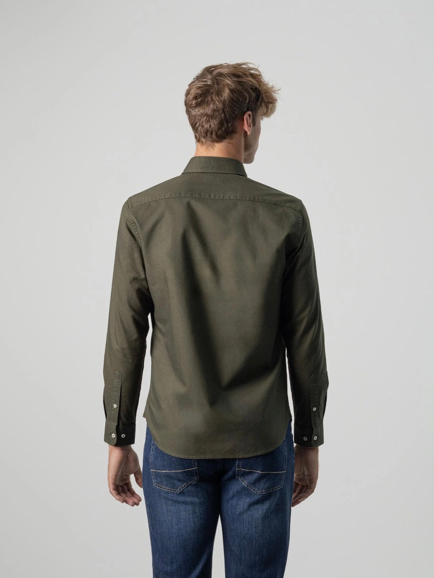 PUROEGO CAMISA OXFORD ALGODÓN VERDE OSCURO