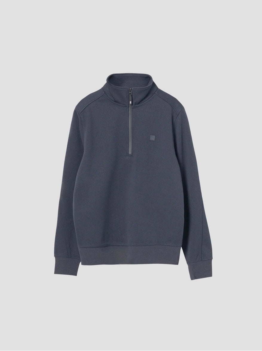 PUROEGO SUDADERA TÉCNICA CUELLO MOCK MEDIA CREMALLERA AZUL NOCHE