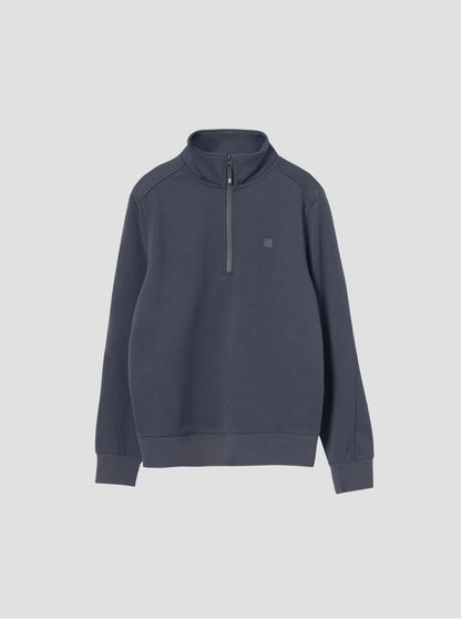 PUROEGO SUDADERA TÉCNICA CUELLO MOCK MEDIA CREMALLERA AZUL NOCHE