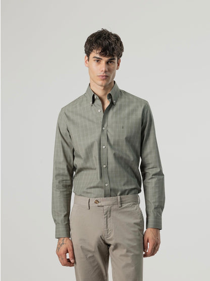 PUROEGO CAMISA CUADROS VENTANA VERDE