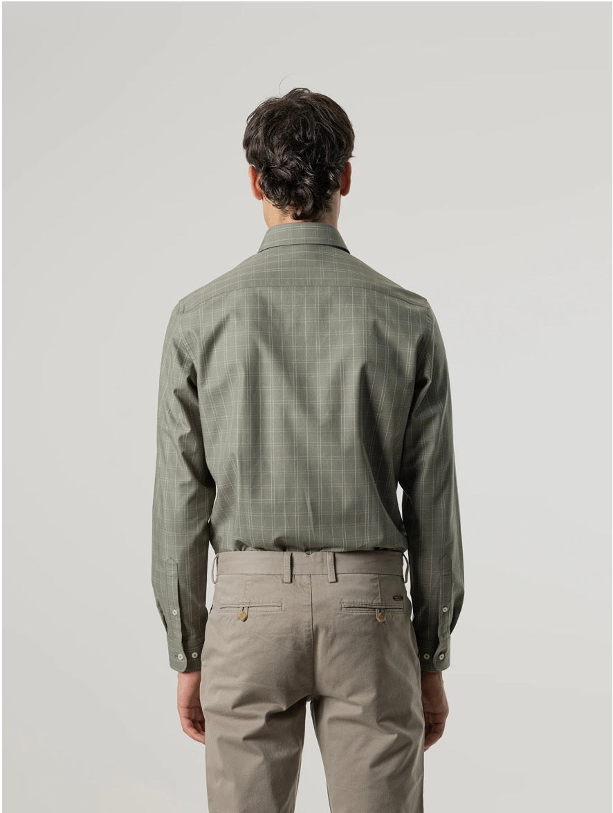 PUROEGO CAMISA CUADROS VENTANA VERDE
