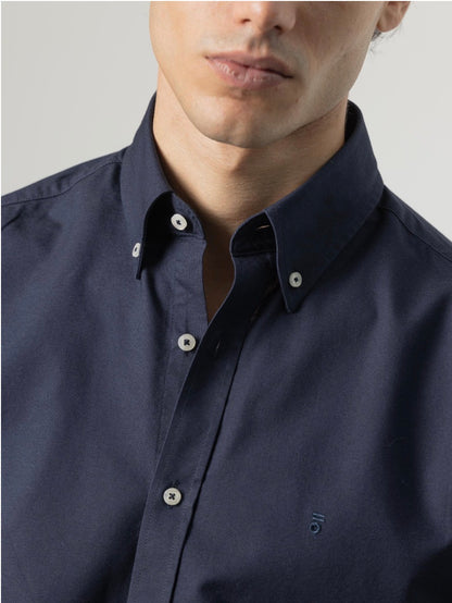 PUROEGO CAMISA OXFORD ALGODÓN MARINO