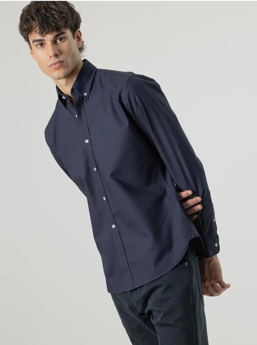 PUROEGO CAMISA OXFORD ALGODÓN MARINO
