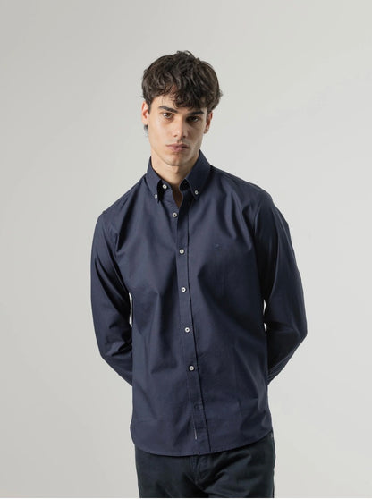 PUROEGO CAMISA OXFORD ALGODÓN MARINO