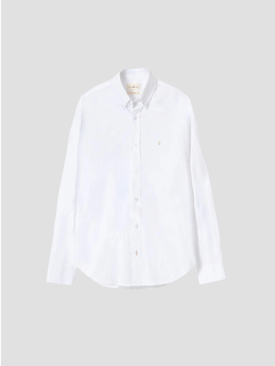 PUROEGO CAMISA OXFORD ALGODÓN BLANCA