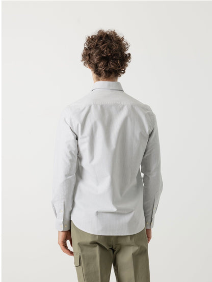PUROEGO CAMISA OXFORD ALGODÓN MIL RAYAS KAKI
