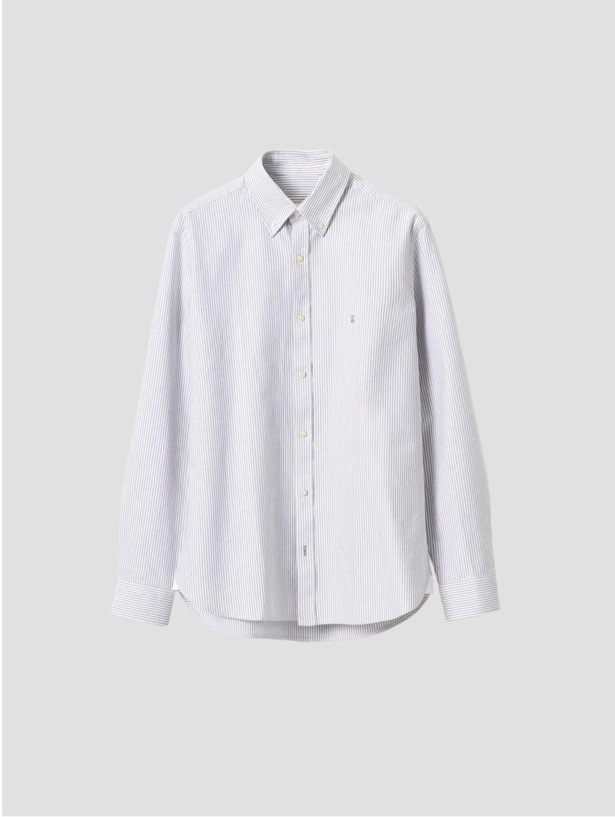 PUROEGO CAMISA OXFORD ALGODÓN MIL RAYAS KAKI