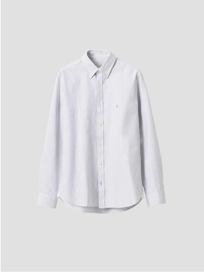 PUROEGO CAMISA OXFORD ALGODÓN MIL RAYAS KAKI