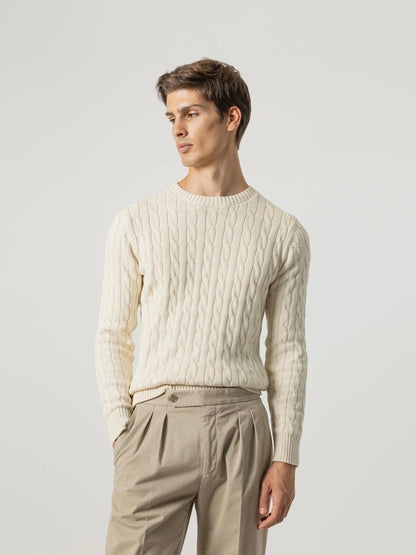 PUROEGO JERSEY CABLE KNIT CRUDO