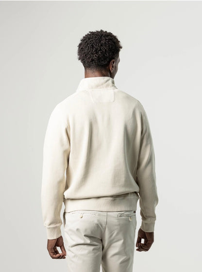 PUROEGO SUDADERA CUELLO MOCK MEDIA CREMALLERA CRUDO