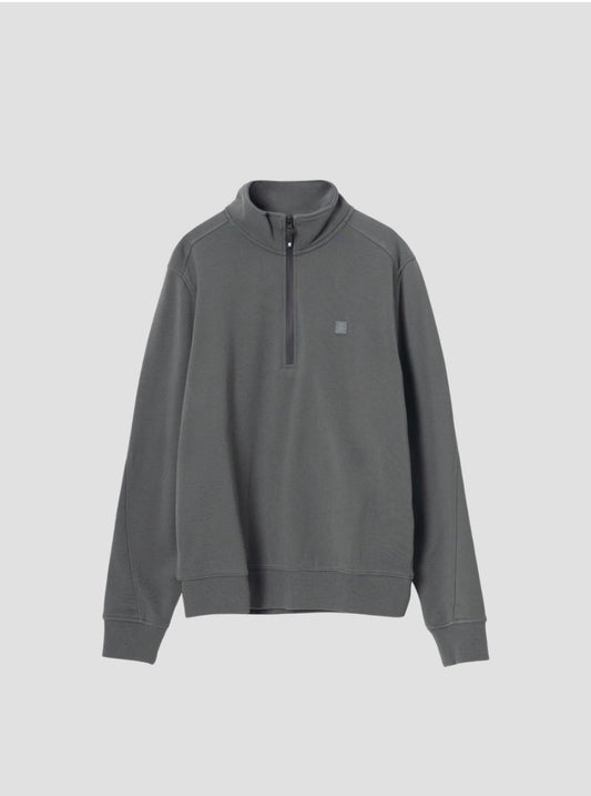 PUROEGO SUDADERA CUELLO MOCK MEDIA CREMALLERA VERDE