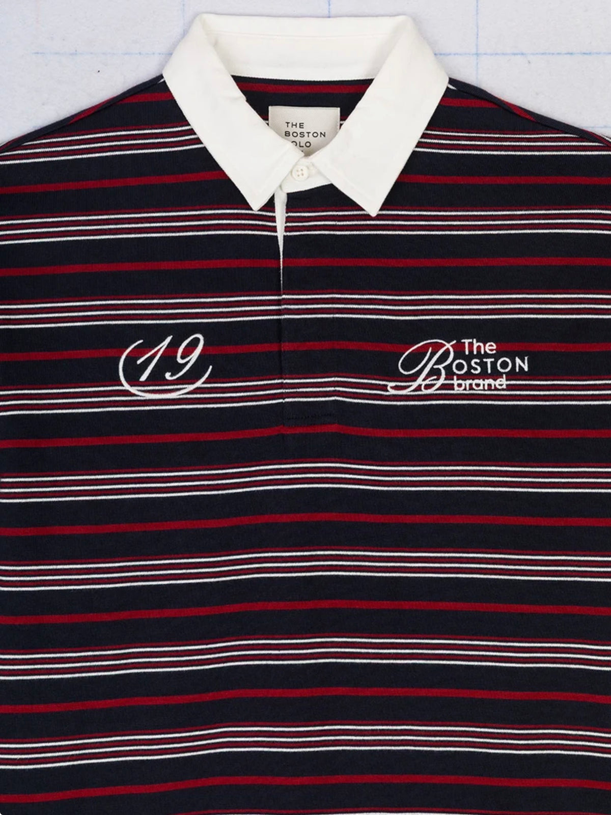 BOSTON POLO RELAXED FIT RAYAS BORDADO