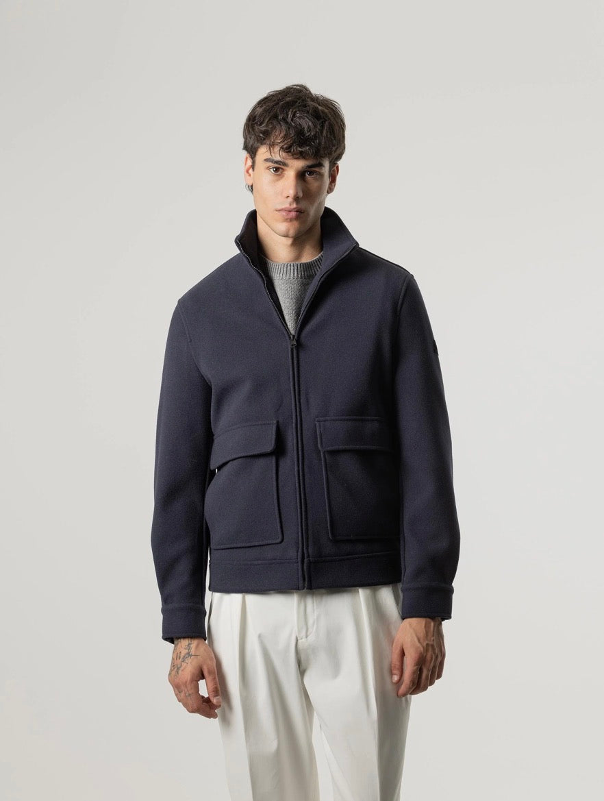 PUROEGO CAZADORA HARRINGTON BOLSILLOS MARINO