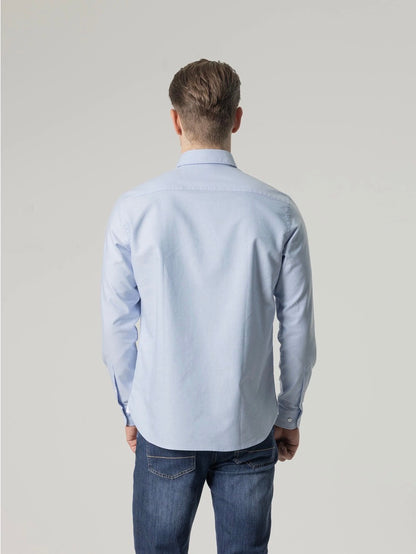 PUROEGO CAMISA OXFORD ALGODÓN CELESTE