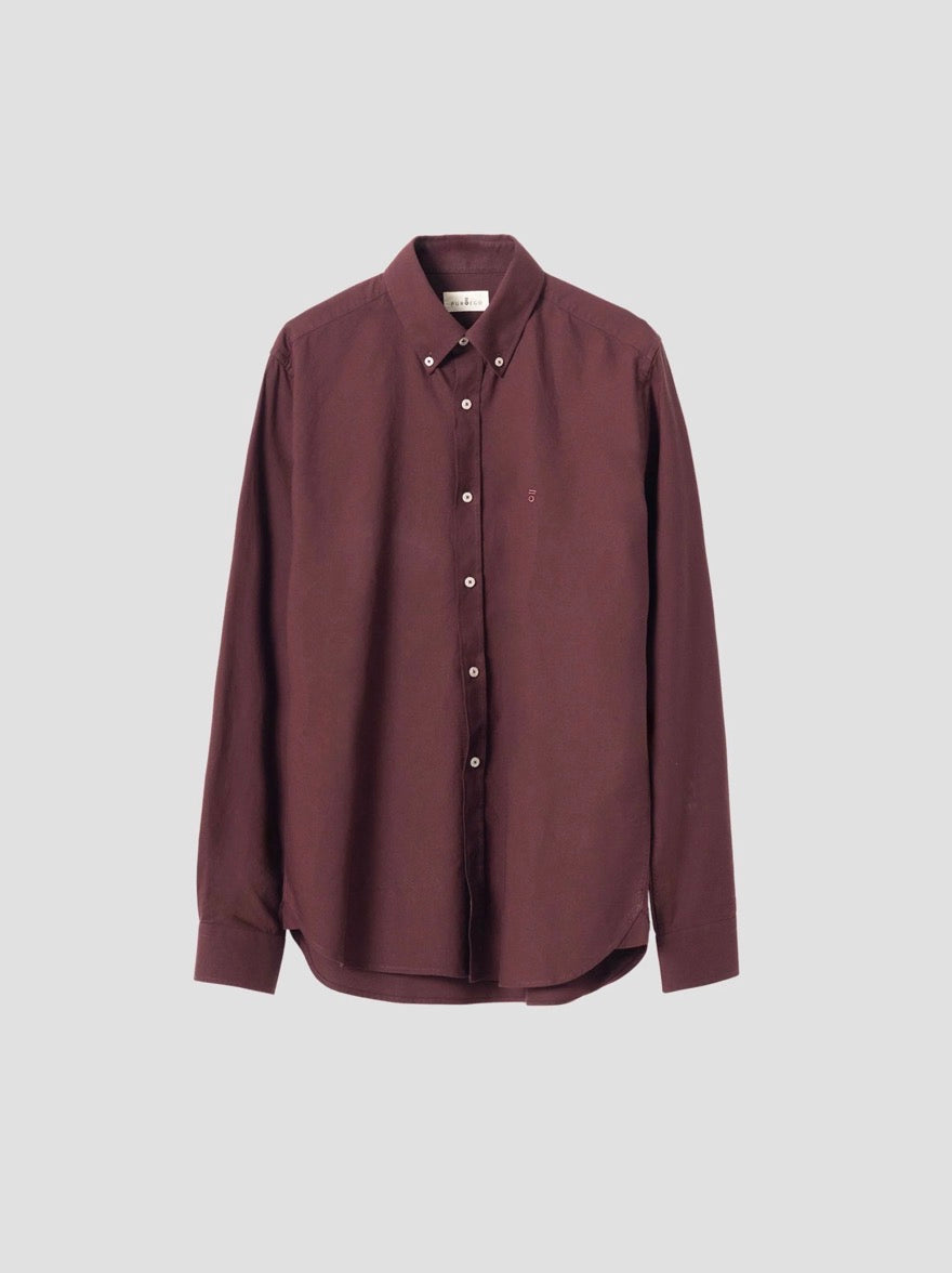 PUROEGO CAMISA OXFORD ALGODÓN BURDEOS