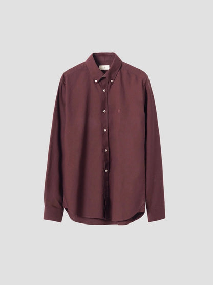 PUROEGO CAMISA OXFORD ALGODÓN BURDEOS