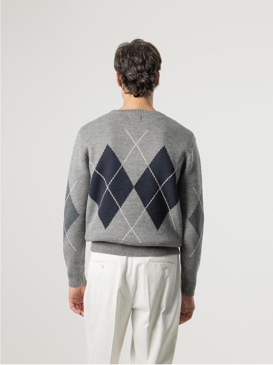 PUROEGO JERSEY ROMBOS LANA GRIS