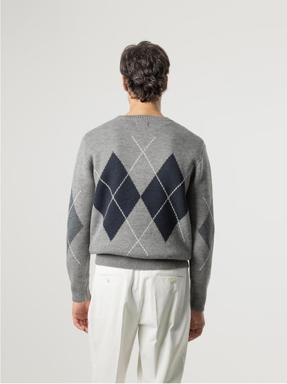 PUROEGO JERSEY ROMBOS LANA GRIS