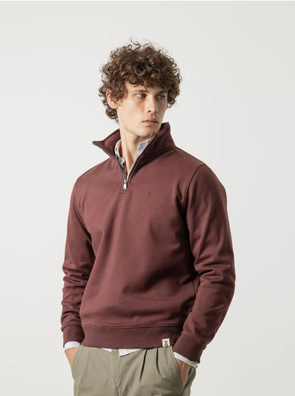 PUROEGO SUDADERA CUELLO CREMALLERA COÑAC