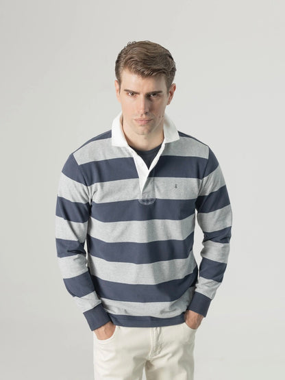 PUROEGO POLO RUGBY RAYAS AZUL OSCURO