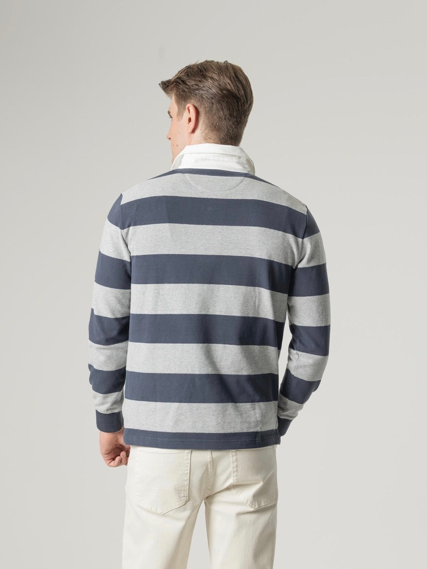 PUROEGO POLO RUGBY RAYAS AZUL OSCURO