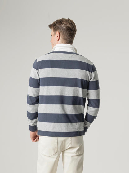PUROEGO POLO RUGBY RAYAS AZUL OSCURO