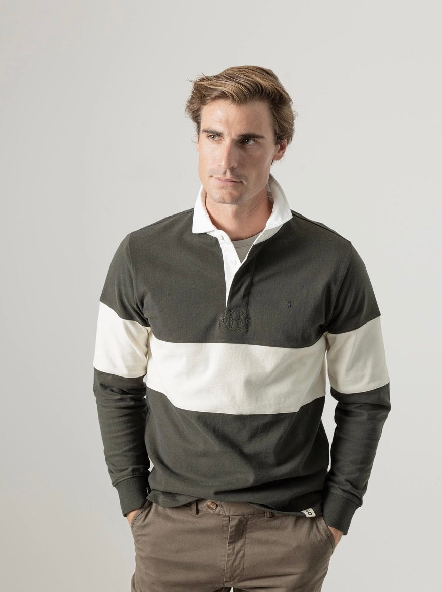 PUROEGO POLO RUGBY FRANJAS VERDE OSCURO