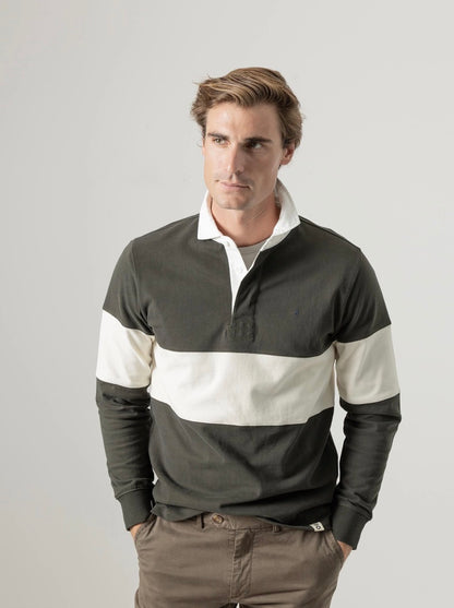 PUROEGO POLO RUGBY FRANJAS VERDE OSCURO