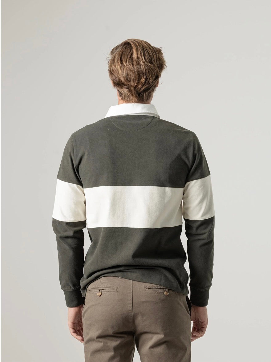 PUROEGO POLO RUGBY FRANJAS VERDE OSCURO