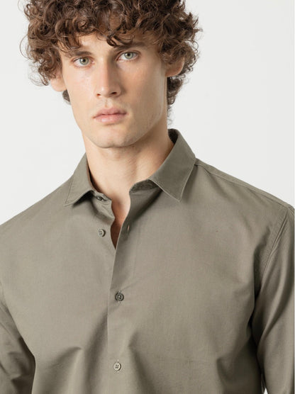 PUROEGO CAMISA TENCEL VERDE MILITAR