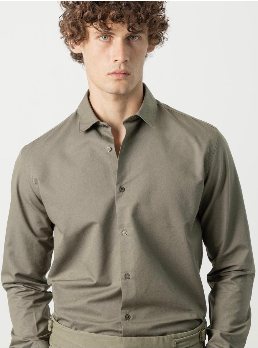 PUROEGO CAMISA TENCEL VERDE MILITAR
