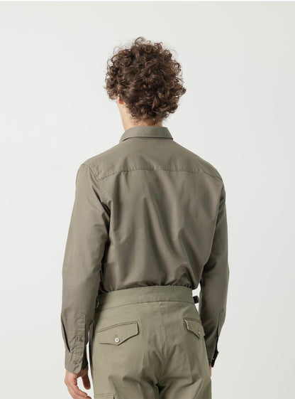 PUROEGO CAMISA TENCEL VERDE MILITAR